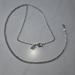 Swarovski style silver tone necklace chain